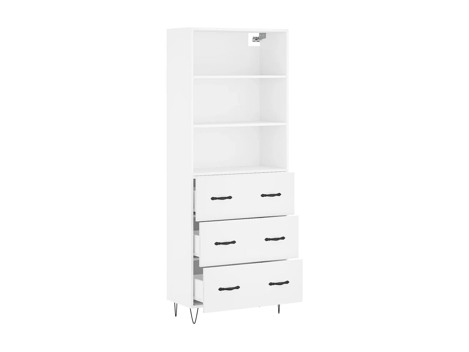 Highboard,Kommode Weiß 69,5x34x180 cm Holzwerkstoff -gkd674570