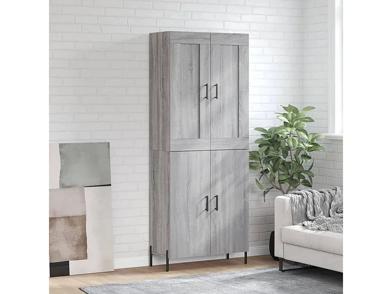 Highboard,Kommode Grau Sonoma 69,5x34x180 cm Holzwerkstoff -gkd432834