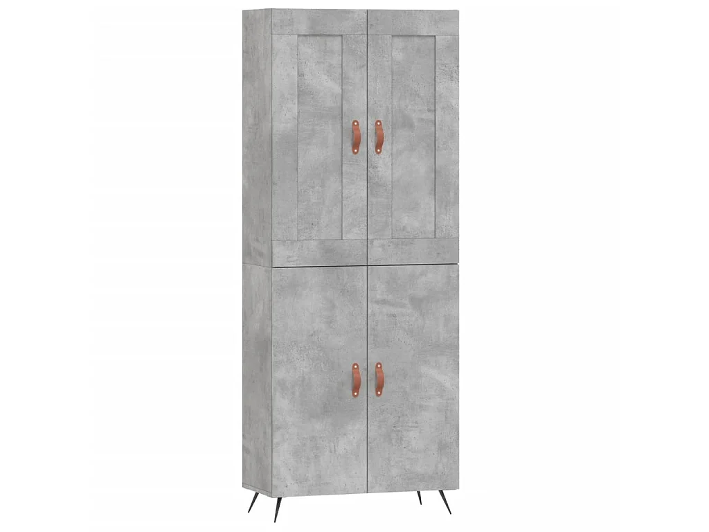 Hoge kast 69,5x34x180 cm bewerkt hout betongrijs NL260807