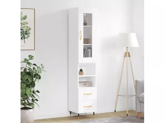 Kauf Unique Highboard,Kommode Hochglanz-Weiß 34,5x34x180 cm Holzwerkstoff -gkd642950