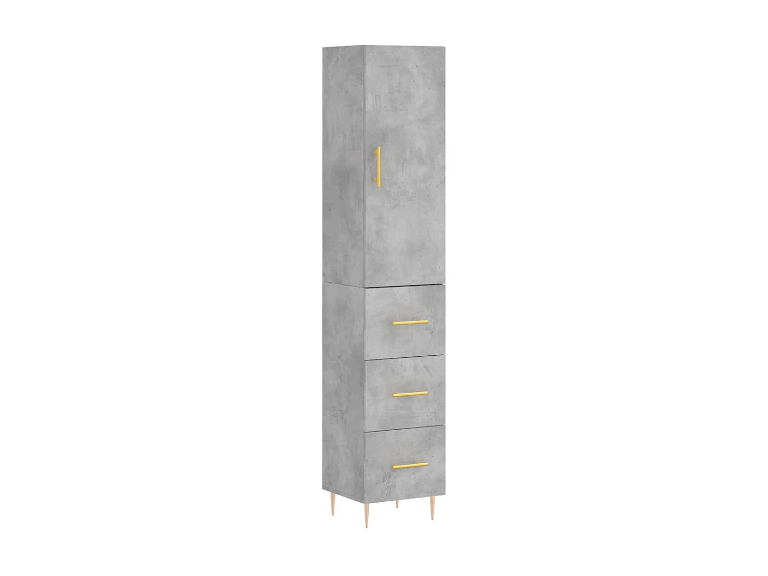 Buffet haut Gris béton 34,5x34x180 cm Bois d'ingénierie QWE45874