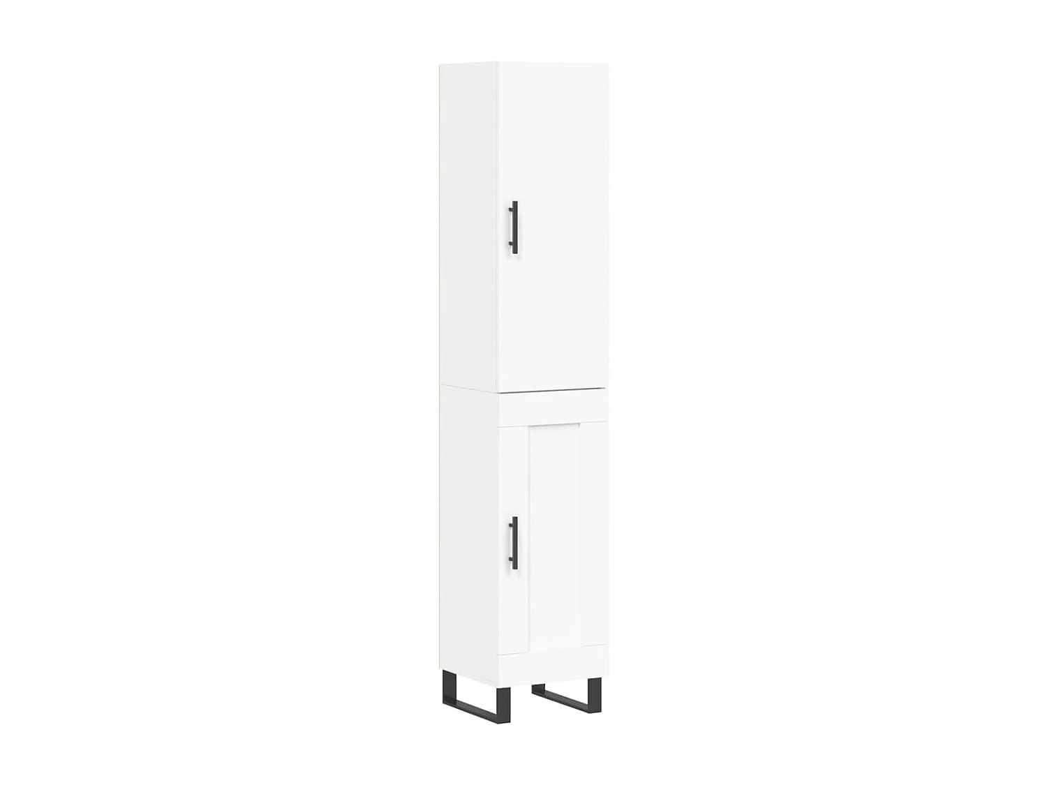 Buffet haut Blanc 34,5x34x180 cm Bois d'ingénierie QWE77857
