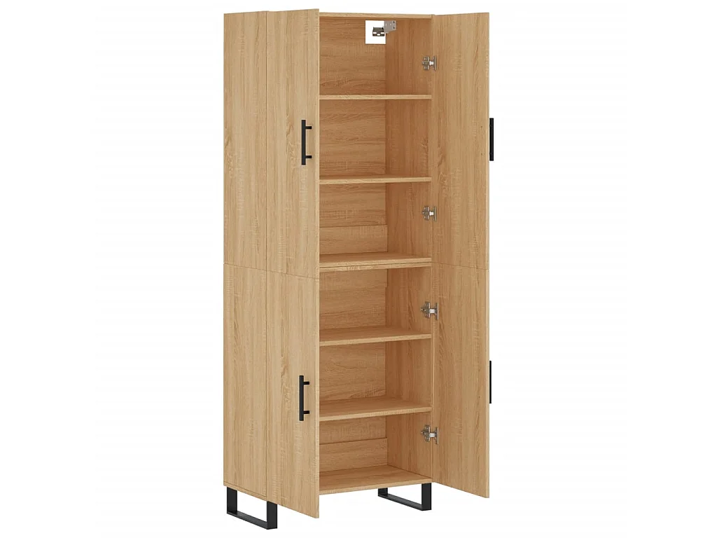 Hoge kast 69,5x34x180 cm bewerkt hout sonoma eikenkleurig NL90654