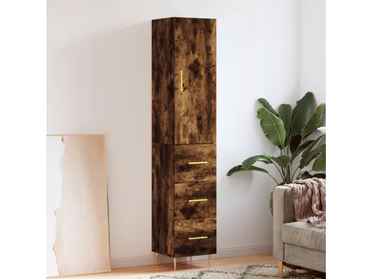 Kauf Unique Highboard,Kommode Räuchereiche 34,5x34x180 cm Holzwerkstoff -gkd696702