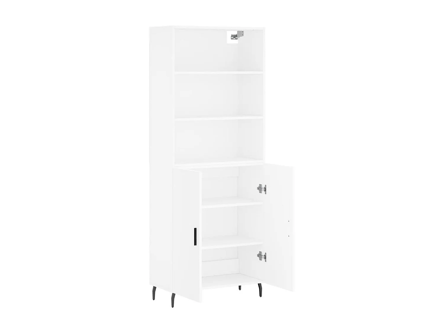 Buffet haut Blanc 69,5x34x180 cm Bois d'ingénierie QWE31421