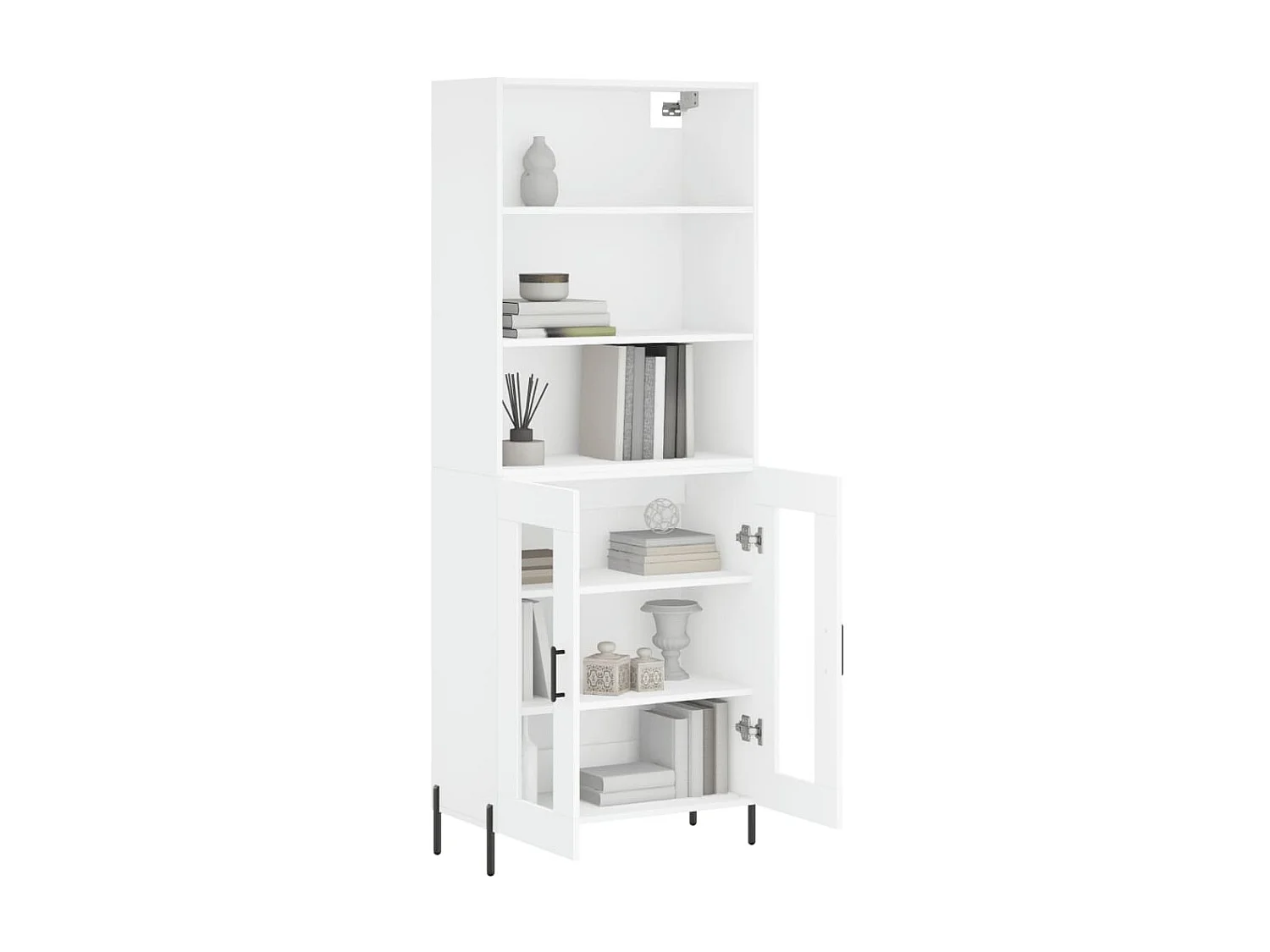 Aparador alto 69,5x34x180 cm derivados de madeira branco PT203743
