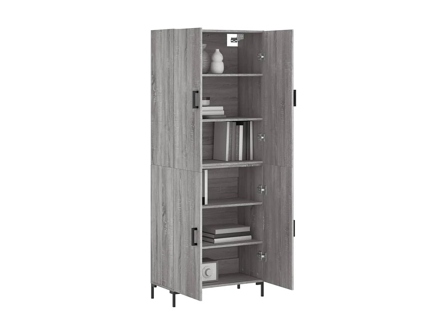 Buffet haut Sonoma gris 69,5x34x180 cm Bois d'ingénierie QWE77044