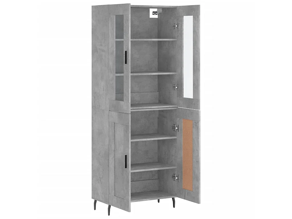 Aparador alto 69,5x34x180 cm derivados de madeira cinza cimento PT718670