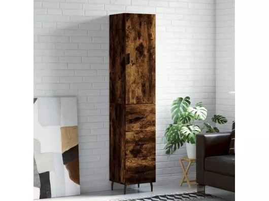 Kauf Unique Highboard,Kommode Räuchereiche 34,5x34x180 cm Holzwerkstoff -gkd829065