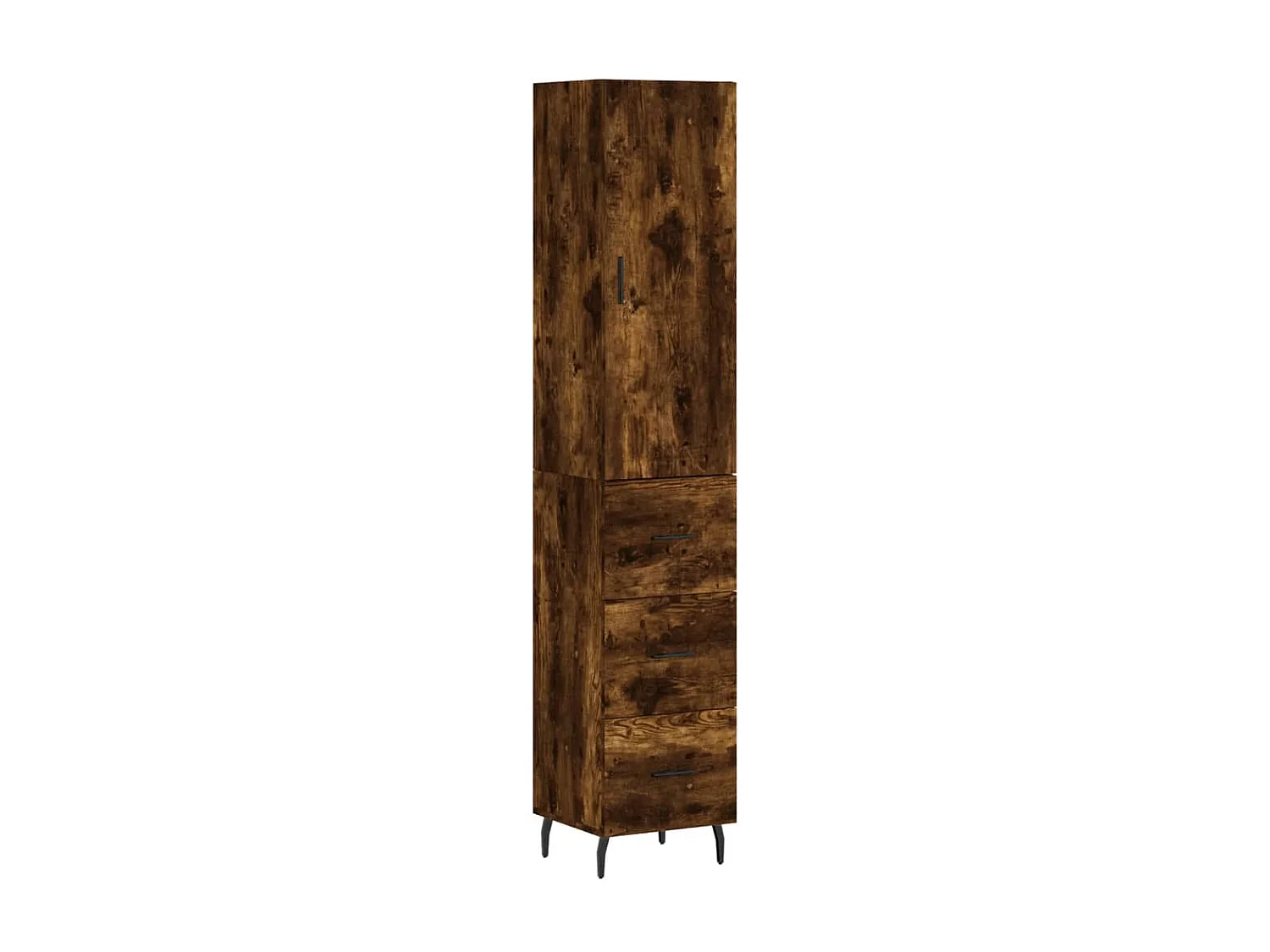 Highboard,Kommode Räuchereiche 34,5x34x180 cm Holzwerkstoff -gkd829065