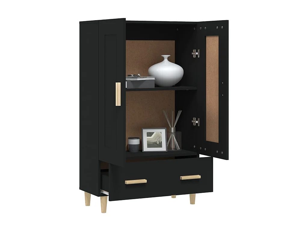 Highboard,Kommode Schwarz 70x31x115 cm Holzwerkstoff -gkd915734