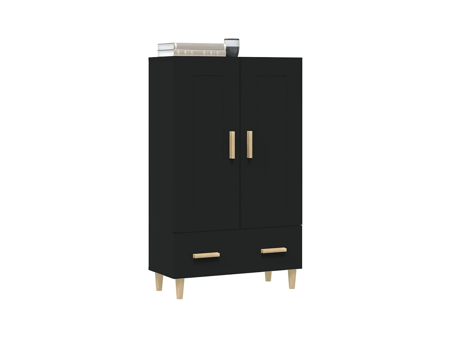 Highboard,Kommode Schwarz 70x31x115 cm Holzwerkstoff -gkd915734