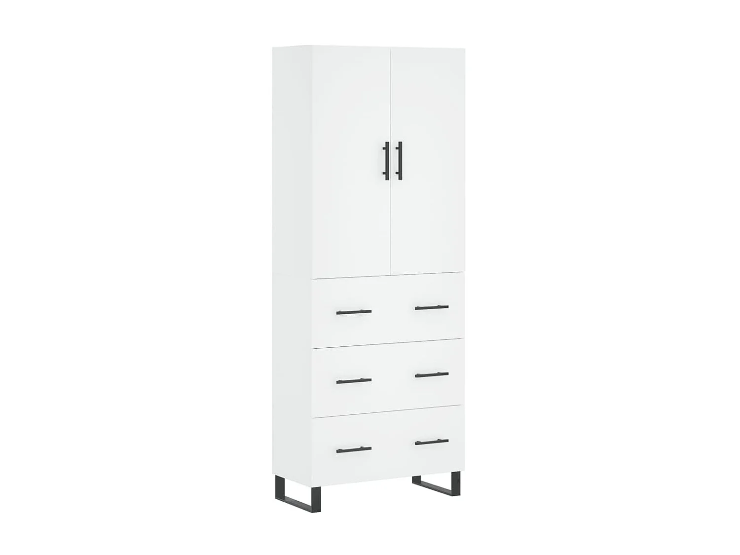 Highboard,Kommode Weiß 69,5x34x180 cm Holzwerkstoff -gkd248016