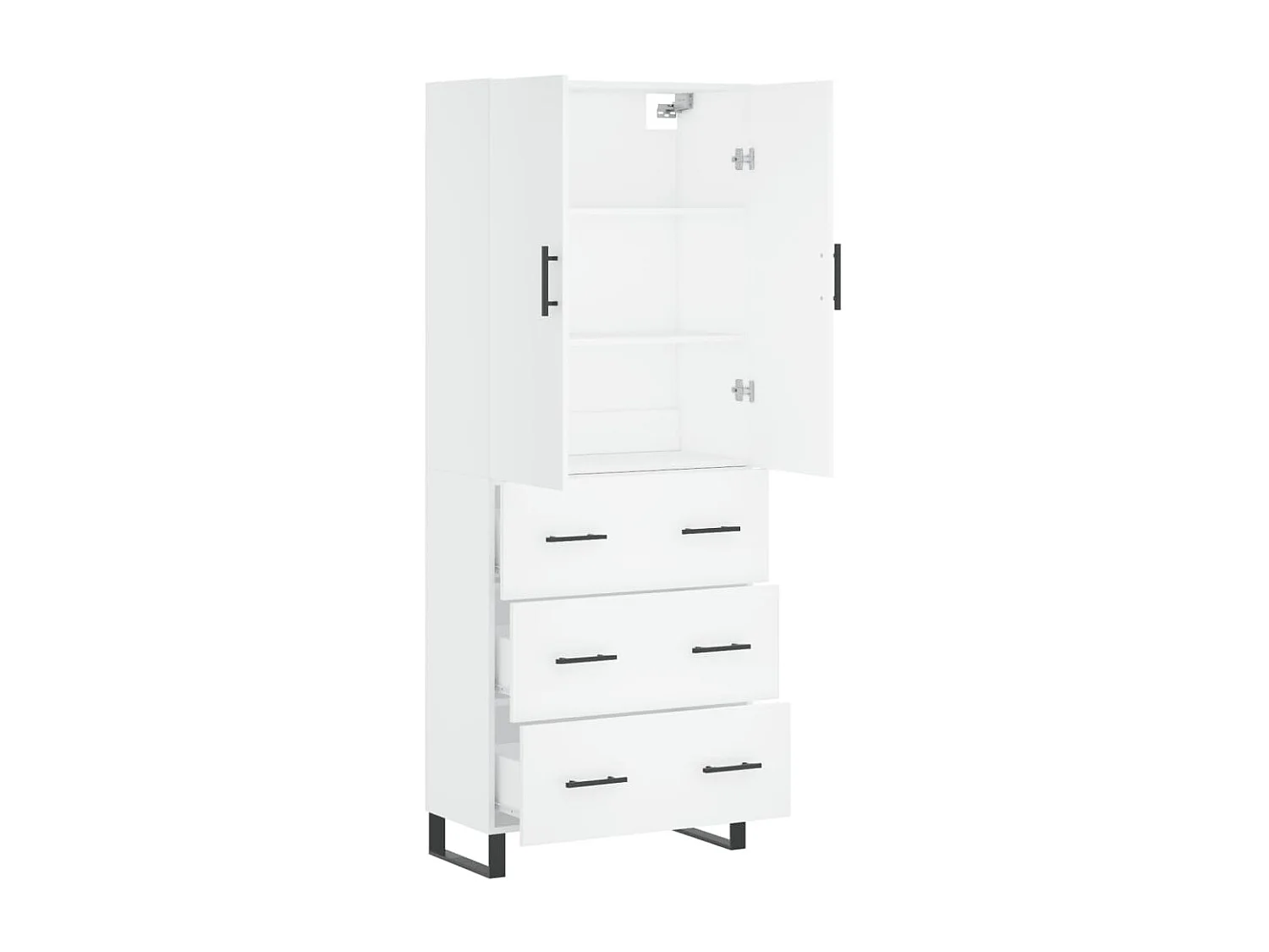 Highboard,Kommode Weiß 69,5x34x180 cm Holzwerkstoff -gkd248016