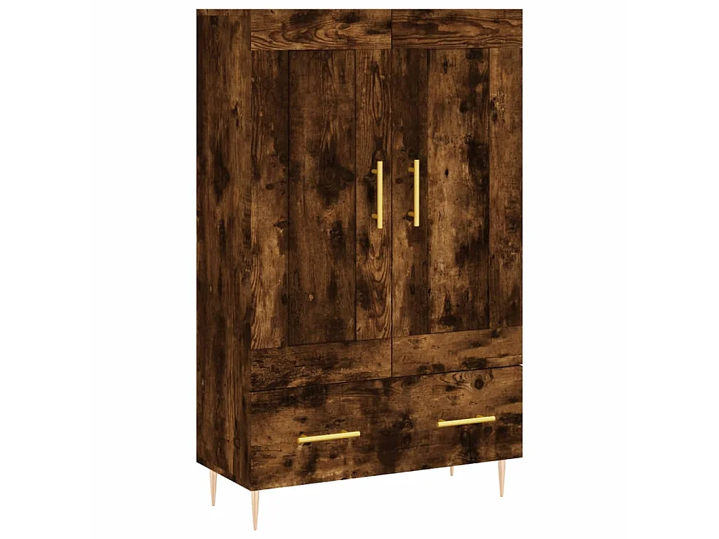 Buffet haut chêne fumé 69,5x31x115 cm bois d'ingénierie QWE42260