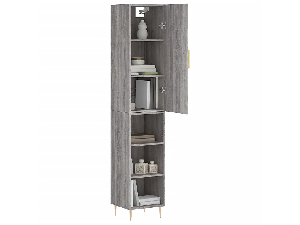 Buffet haut Sonoma gris 34,5x34x180 cm Bois d'ingénierie QWE45411