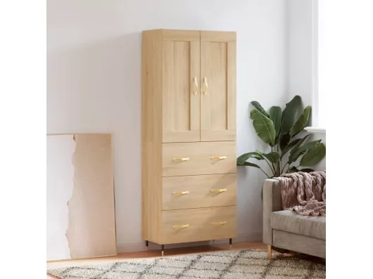 Kauf Unique Highboard,Kommode Sonoma-Eiche 69,5x34x180 cm Holzwerkstoff -gkd788465