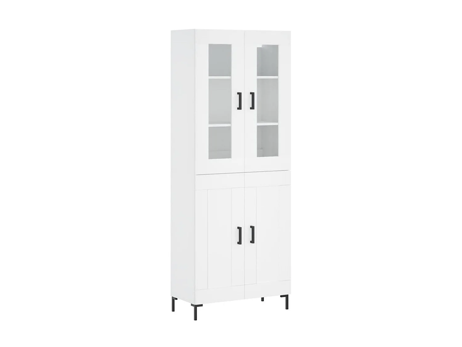 Buffet haut Blanc 69,5x34x180 cm Bois d'ingénierie QWE16086