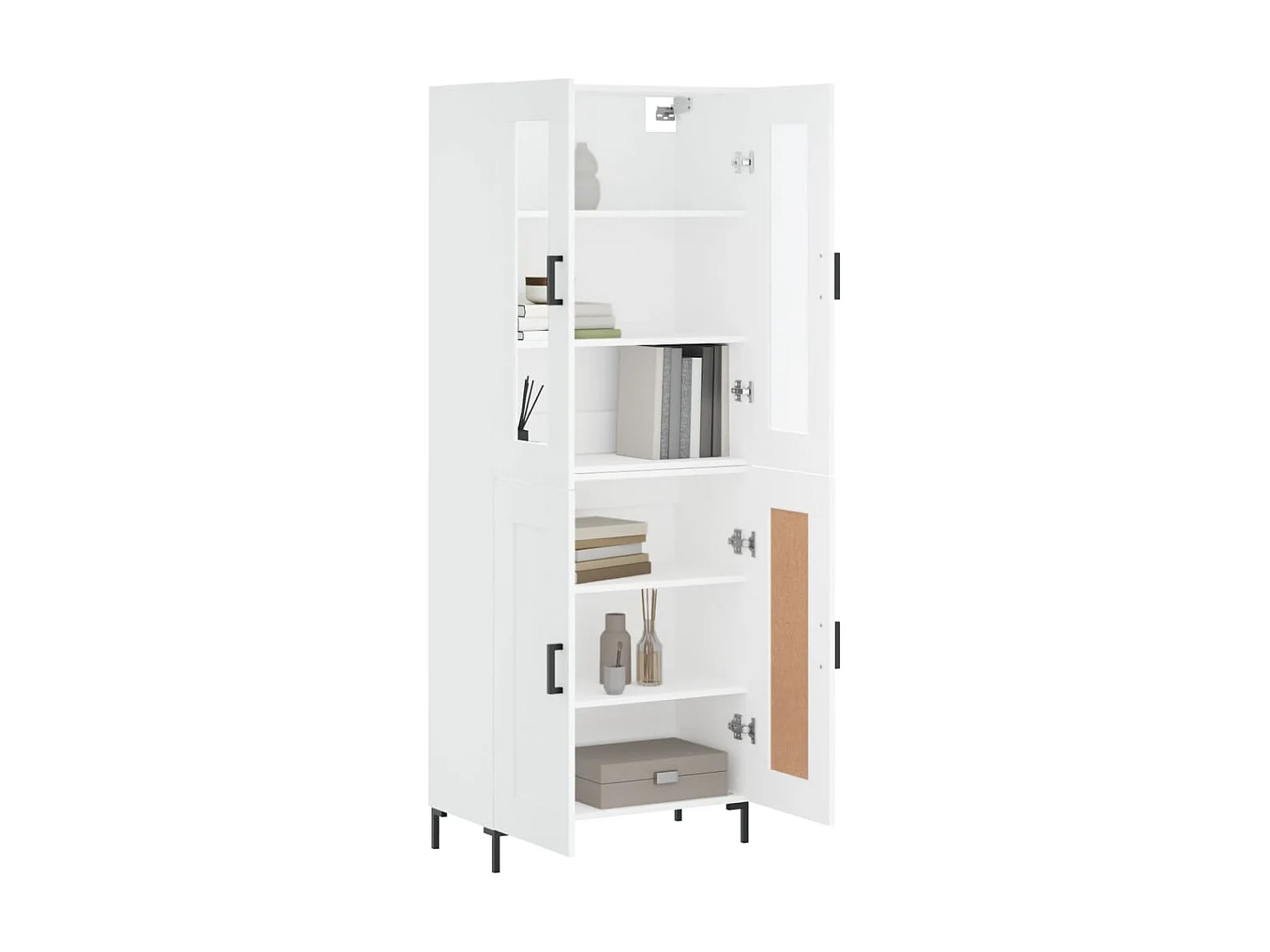 Buffet haut Blanc 69,5x34x180 cm Bois d'ingénierie QWE16086