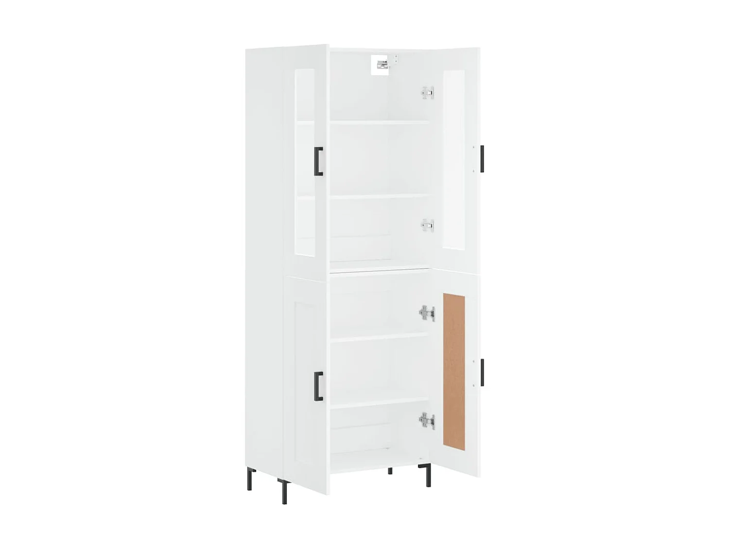Buffet haut Blanc 69,5x34x180 cm Bois d'ingénierie QWE16086