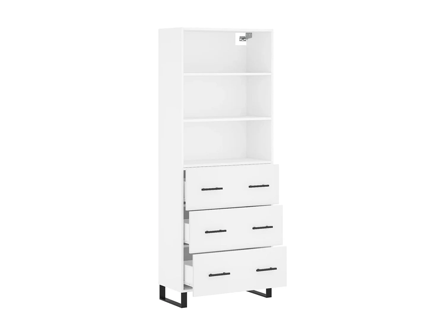 Aparador alto 69,5x34x180 cm derivados de madeira branco PT491078