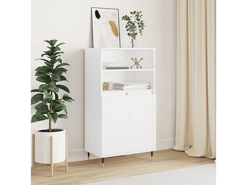 Highboard,Kommode Weiß 60x36x110 cm Holzwerkstoff -gkd245680