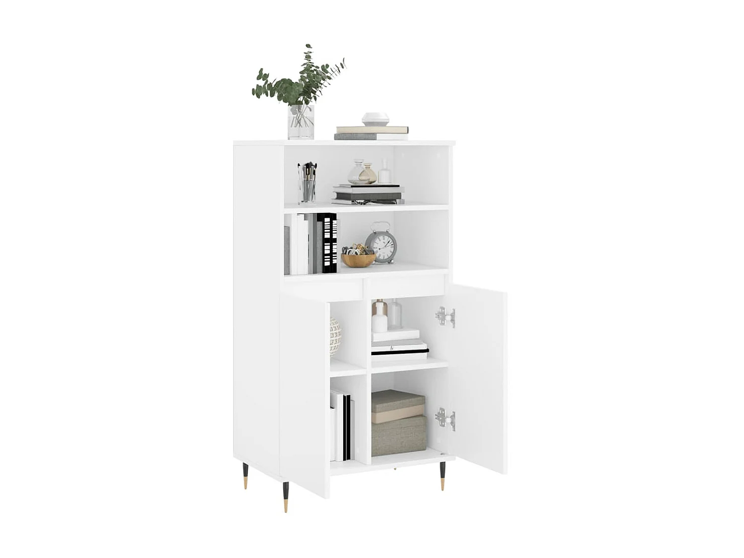 Highboard,Kommode Weiß 60x36x110 cm Holzwerkstoff -gkd245680