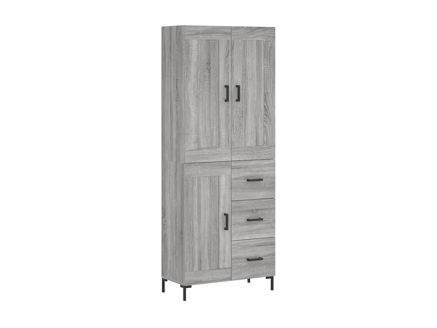 Highboard,Kommode Grau Sonoma 69,5x34x180 cm Holzwerkstoff -gkd55469