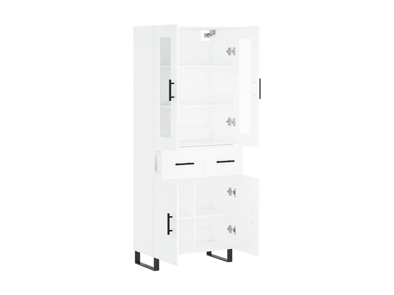 Buffet haut Blanc 69,5x34x180 cm Bois d'ingénierie QWE87426