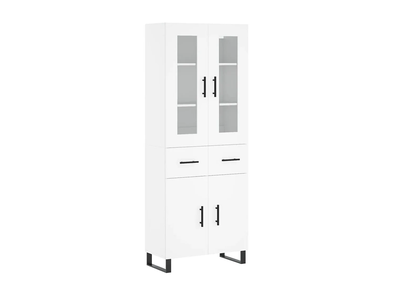 Buffet haut Blanc 69,5x34x180 cm Bois d'ingénierie QWE87426