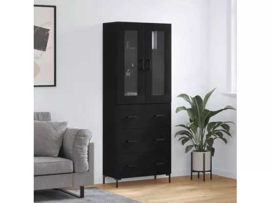 Kauf Unique Highboard,Kommode Schwarz 69,5x34x180 cm Holzwerkstoff -gkd538607