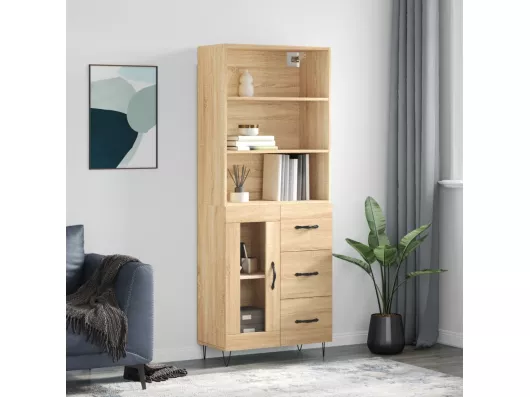 Kauf Unique Highboard,Kommode Sonoma-Eiche 69,5x34x180 cm Holzwerkstoff -gkd883603