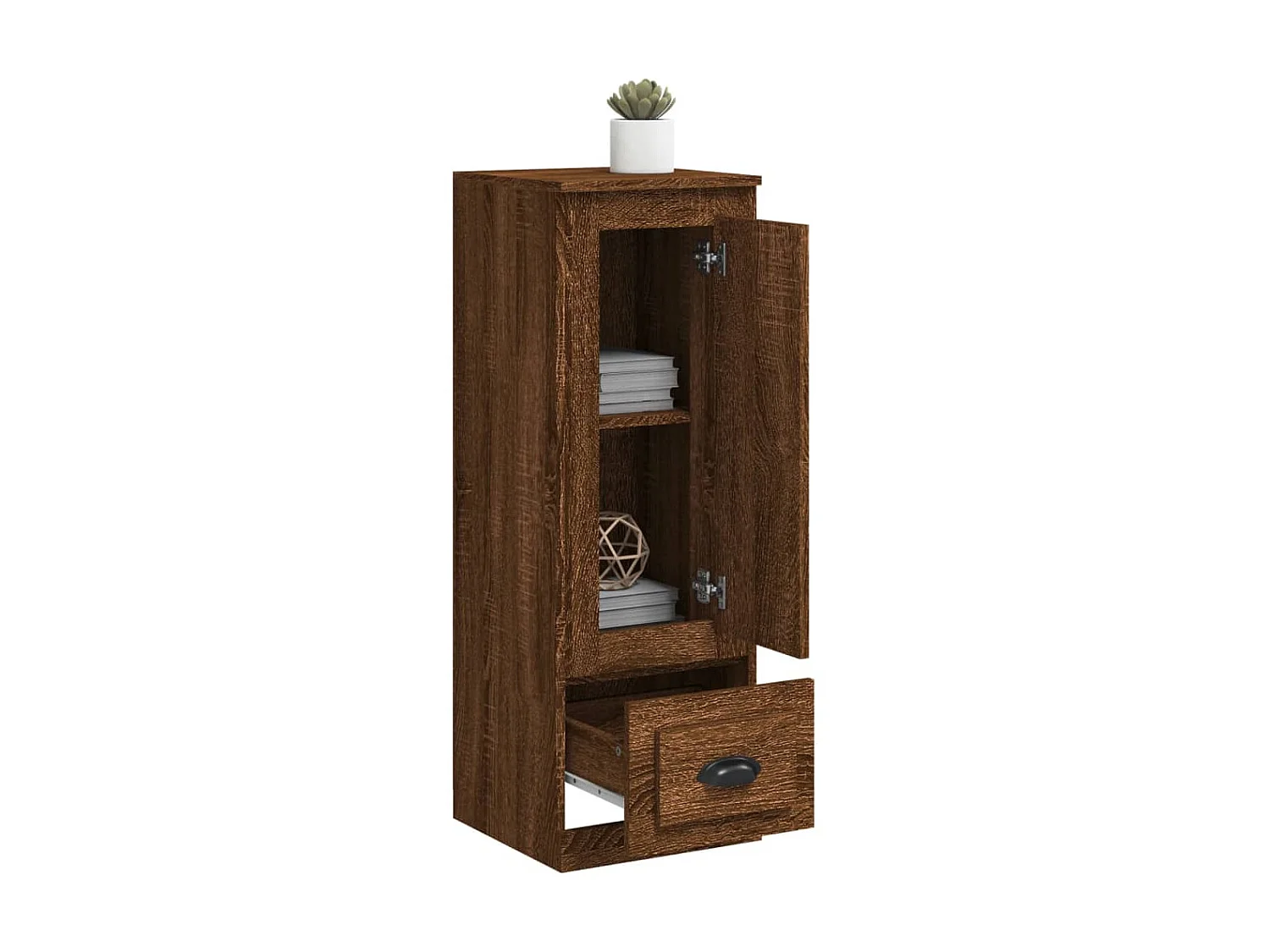 Buffet haut chêne marron 36x35,5x103,5 cm bois d'ingénierie EGER68843