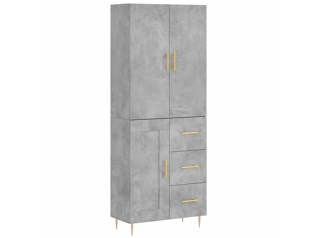 Highboard,Kommode Betongrau 69,5x34x180 cm Holzwerkstoff -gkd426309