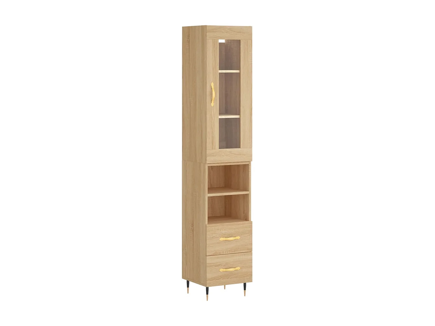 Buffet haut Chêne sonoma 34,5x34x180 cm Bois d'ingénierie QWE99654