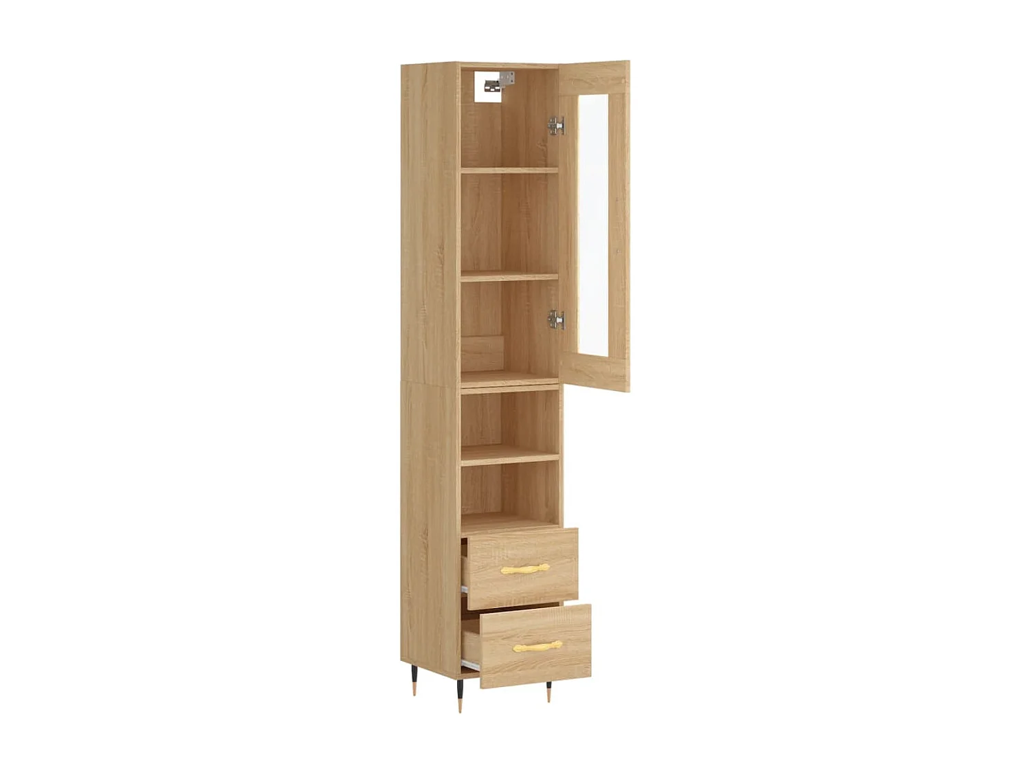 Buffet haut Chêne sonoma 34,5x34x180 cm Bois d'ingénierie QWE99654