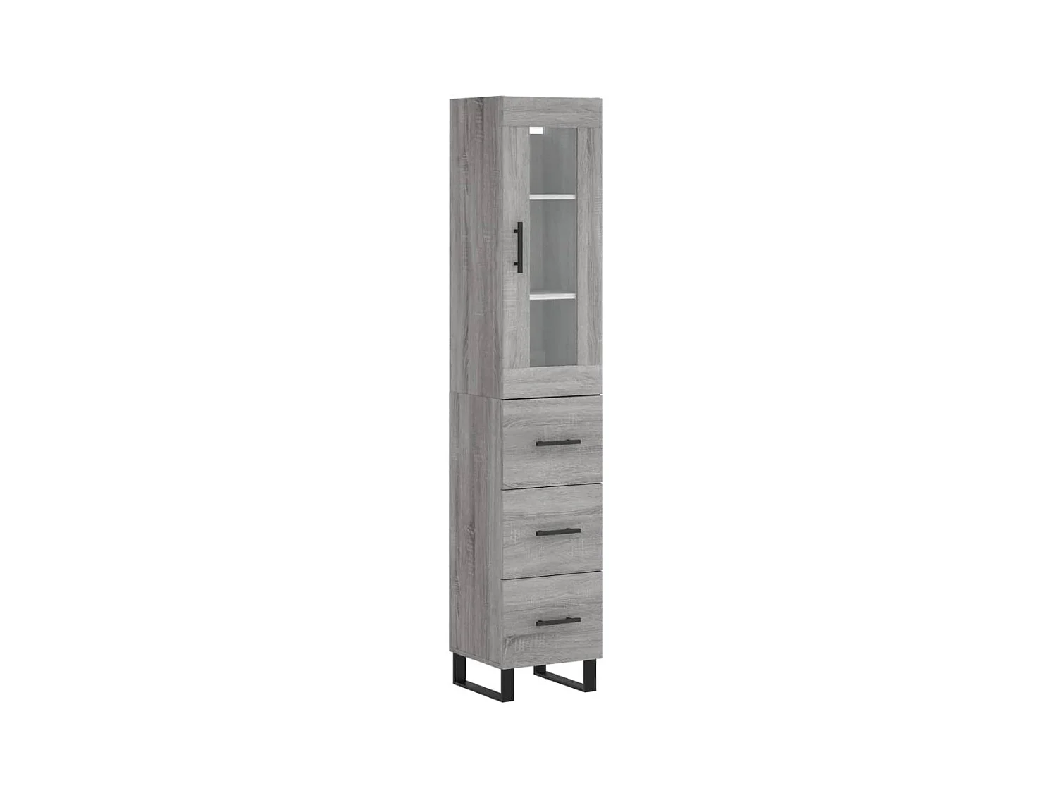 Highboard,Kommode Grau Sonoma 34,5x34x180 cm Holzwerkstoff -gkd563232