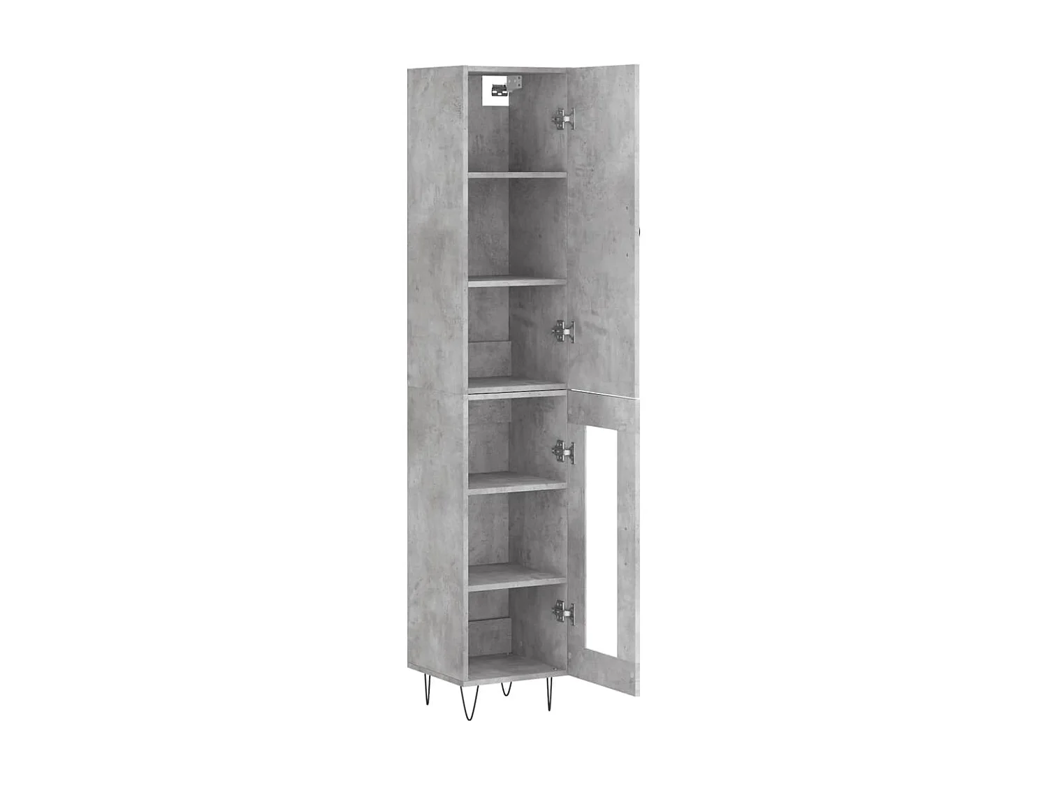Aparador de madera contrachapada gris hormigón 34,5x34x180 cm ES68041