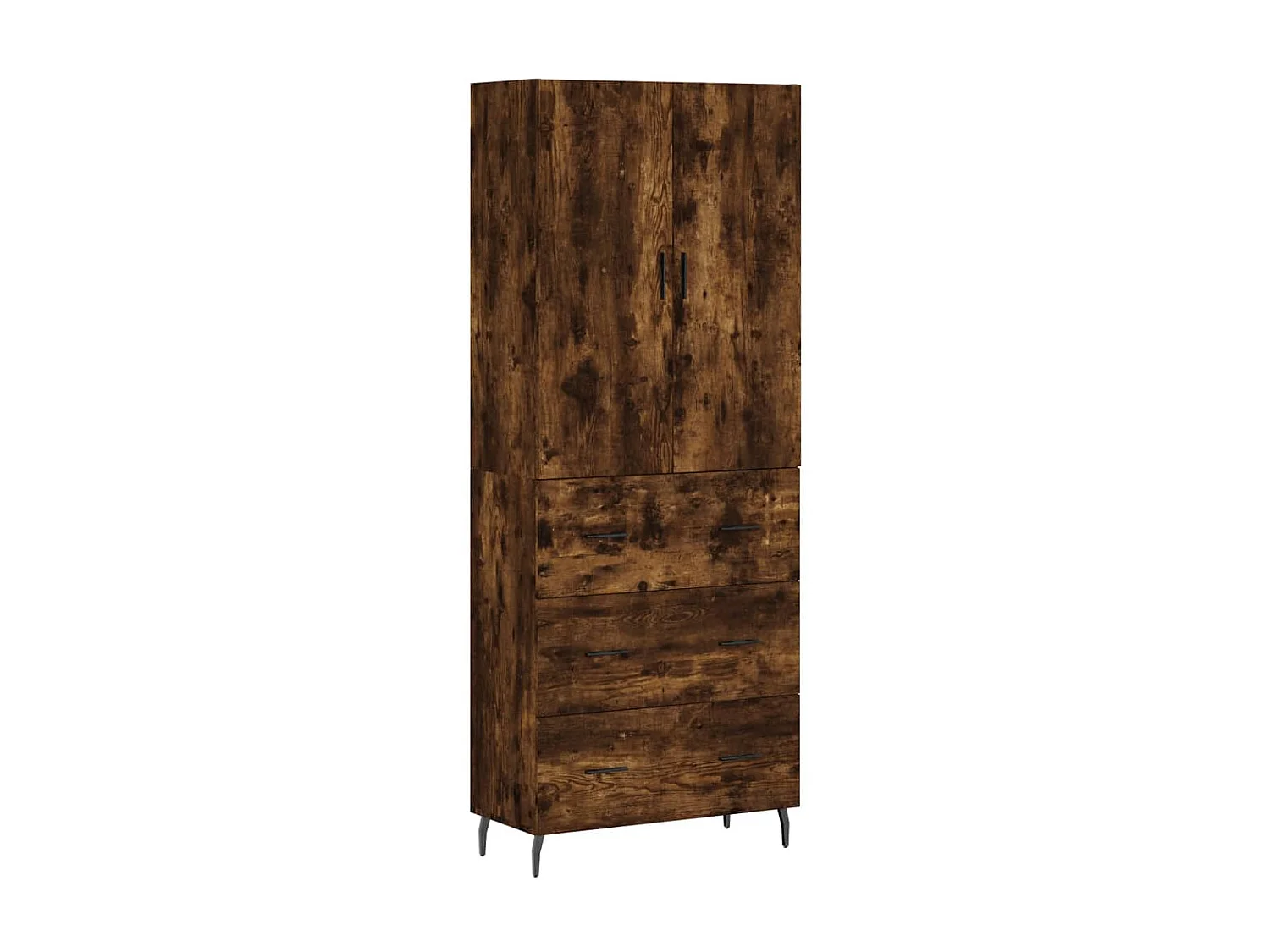 Highboard,Kommode Räuchereiche 69,5x34x180 cm Holzwerkstoff -gkd943953