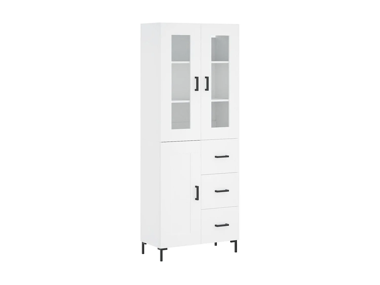 Aparador alto madera contrachapada blanco 69,5x34x180 cm ES66733
