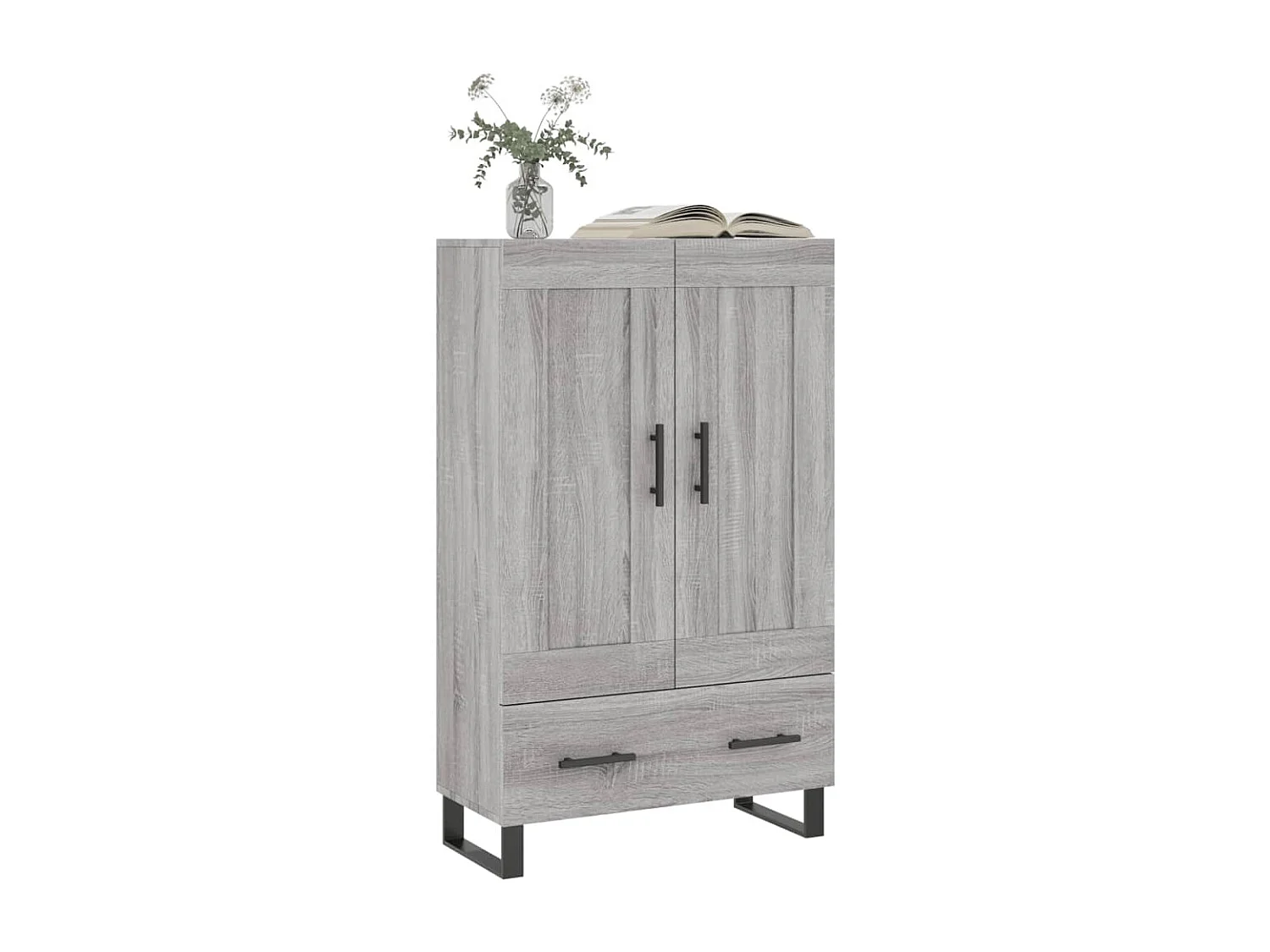 Buffet haut sonoma gris 69,5x31x115 cm bois d'ingénierie QWE74079