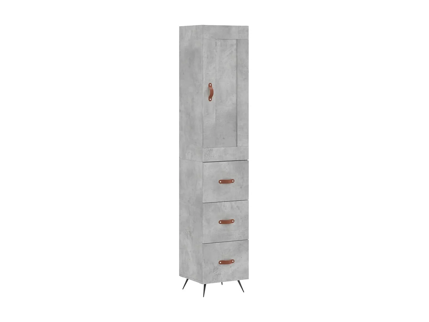 Buffet haut Gris béton 34,5x34x180 cm Bois d'ingénierie QWE50715