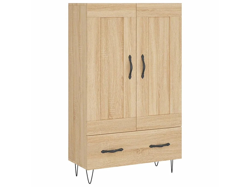 Buffet haut chêne sonoma 69,5x31x115 cm bois d'ingénierie QWE49595