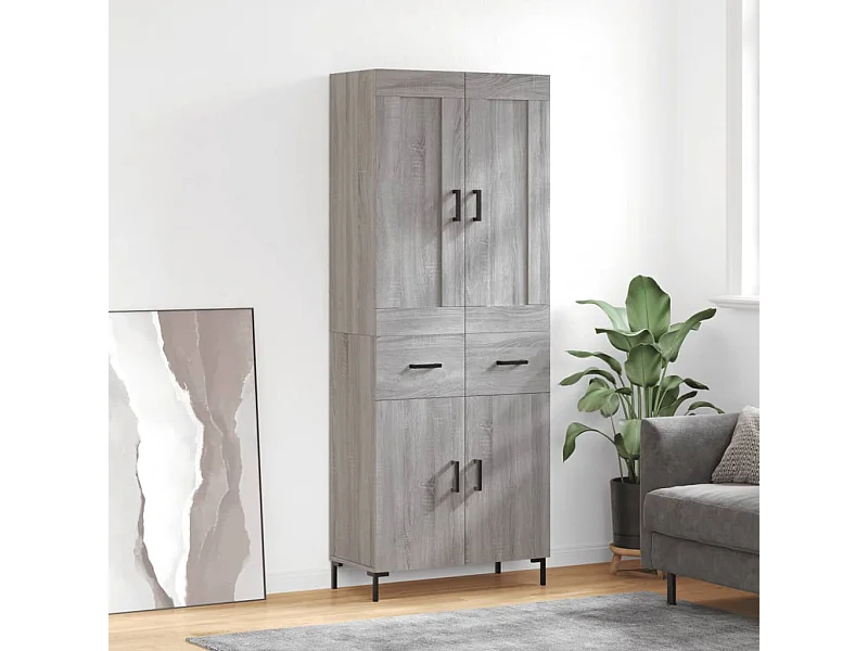 Highboard,Kommode Grau Sonoma 69,5x34x180 cm Holzwerkstoff -gkd431129