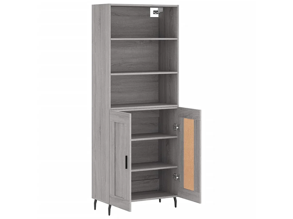 Buffet haut Sonoma gris 69,5x34x180 cm Bois d'ingénierie QWE75012