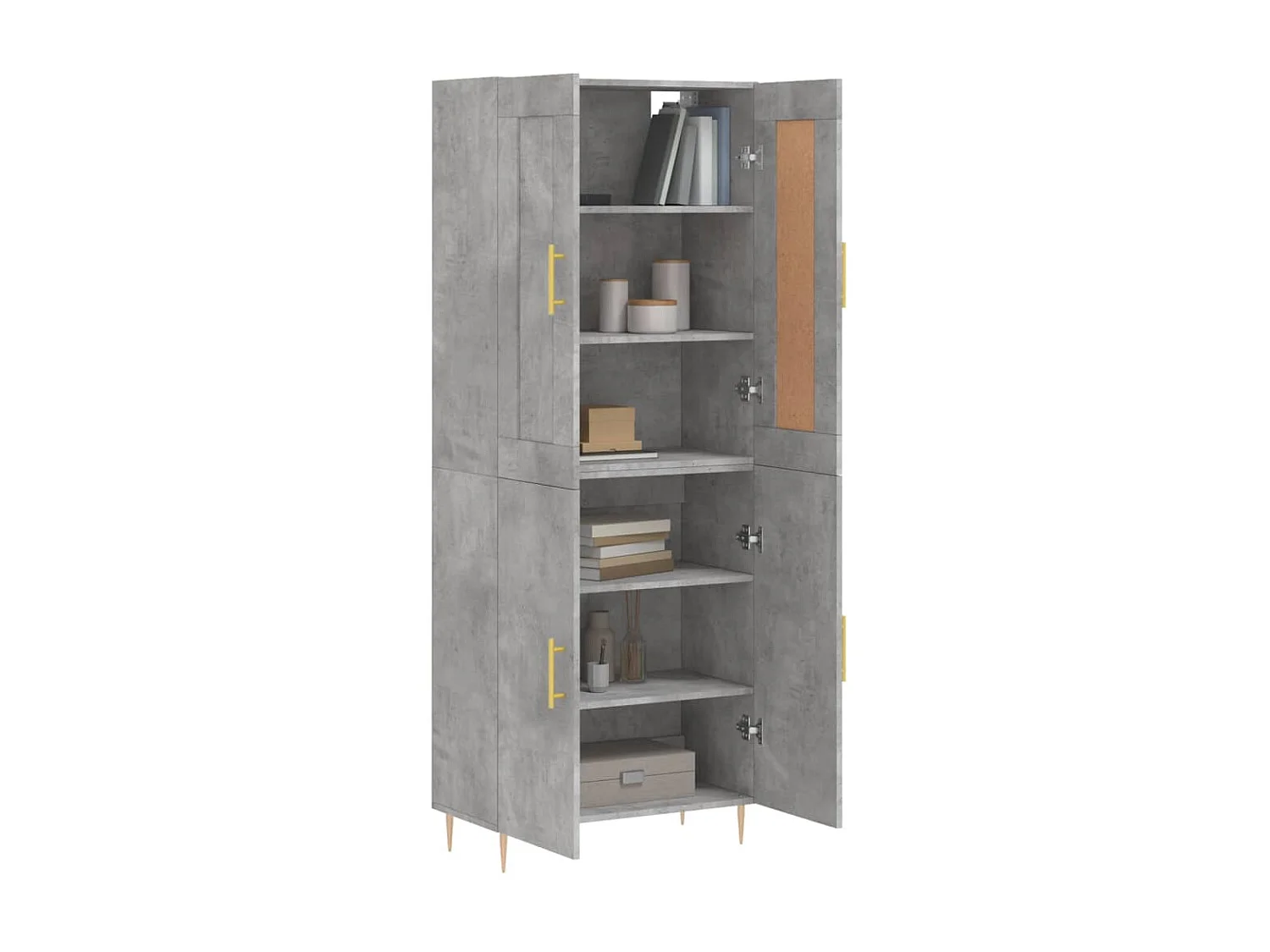 Highboard,Kommode Betongrau 69,5x34x180 cm Holzwerkstoff -gkd179960
