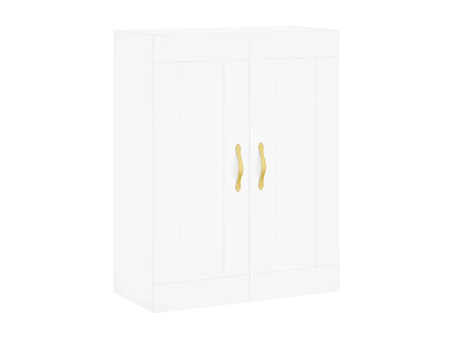 Aparador alto madera contrachapada blanco 69,5x34x180 cm ES83329