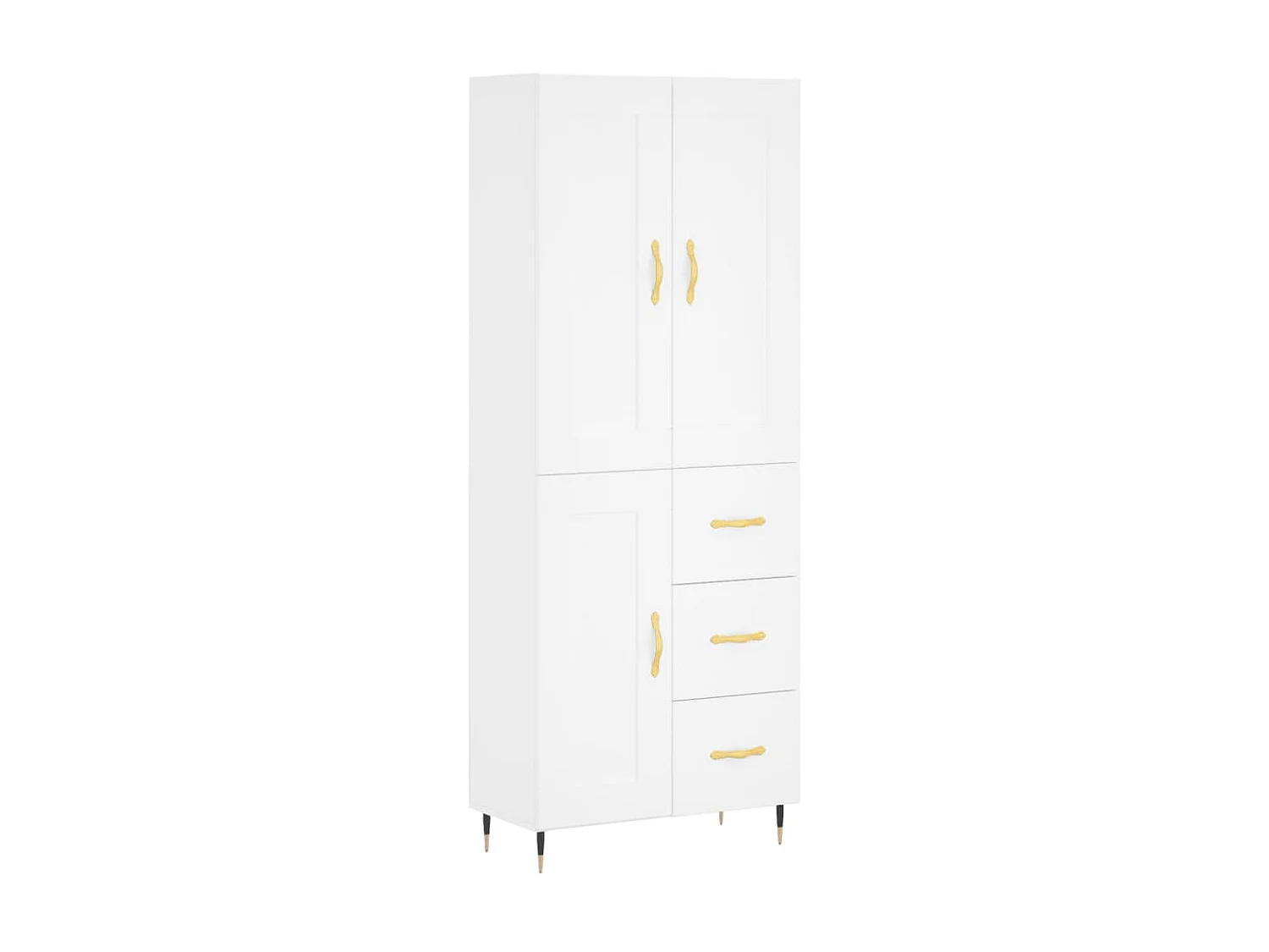 Aparador alto madera contrachapada blanco 69,5x34x180 cm ES83329