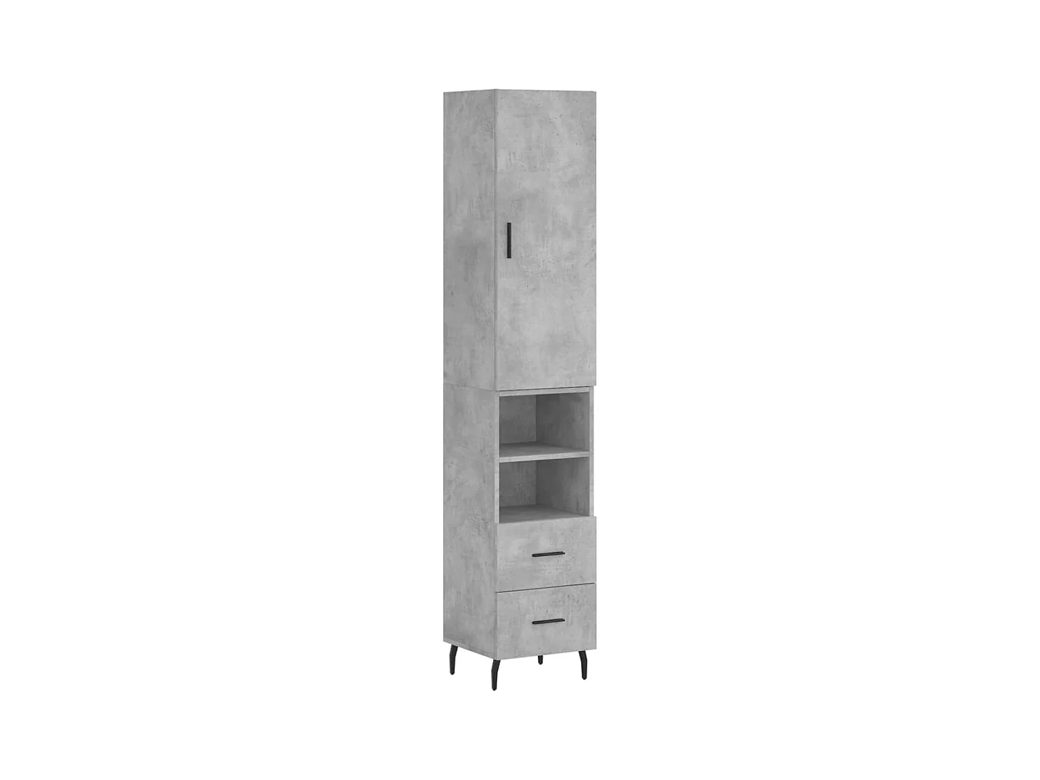 Highboard,Kommode Betongrau 34,5x34x180 cm Holzwerkstoff -gkd798553