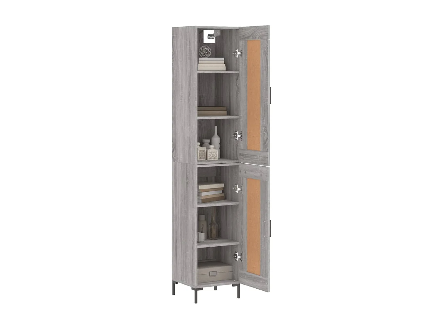 Highboard,Kommode Grau Sonoma 34,5x34x180 cm Holzwerkstoff -gkd986886